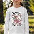 Girls Back To School Cappuccina Italian Brainrot First Grade Graphic Toddler Long Sleeve Tee Girls Back To School Cappuccina Italian Brainrot First Grade Graphic Toddler Long Sleeve Tee