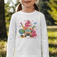 Girls Cute Pink Bows Coquette Aesthetic Back To School Graphic Toddler Long Sleeve Tee