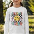 Groovy Sixth 6TH Grade Vibes Back To School First Day Kids Graphic Toddler Long Sleeve Tee