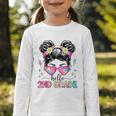 Hello 2nd Grade Messy Bun Back To School First Day Girl Kids Graphic Toddler Long Sleeve Tee Hello 2nd Grade Messy Bun Back To School First Day Girl Kids Graphic Toddler Long Sleeve Tee