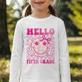 Hello Fifth Grade Coquette Bow Back To School 5th Grade Girl Graphic Toddler Long Sleeve Tee Hello Fifth Grade Coquette Bow Back To School 5th Grade Girl Graphic Toddler Long Sleeve Tee