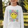 Hello Pre-K Coquette Bow Back To School Preschool Girl Graphic Toddler Long Sleeve Tee
