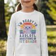 I'm Ready To Axolotl Questions In 1st Grade Back To School Graphic Toddler Long Sleeve Tee I'm Ready To Axolotl Questions In 1st Grade Back To School Graphic Toddler Long Sleeve Tee