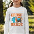 I'm Ready To Crush 4th Grade Hockey Kids Back To School Premium Tri-Blend Graphic Toddler Long Sleeve Tee