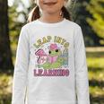 Leap Into Learning Cute Frog Kawaii Back To School Kids Graphic Toddler Long Sleeve Tee Leap Into Learning Cute Frog Kawaii Back To School Kids Graphic Toddler Long Sleeve Tee