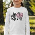 LiL Miss Pre-K Girls Coquette Bow Gingham Bow Back To School Graphic Toddler Long Sleeve Tee LiL Miss Pre-K Girls Coquette Bow Gingham Bow Back To School Graphic Toddler Long Sleeve Tee