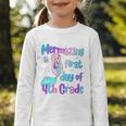 Mermazing First Day Of Fourth Grade Back To School Mermaid Premium Tri-Blend Graphic Toddler Long Sleeve Tee