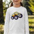 Monster Truck School Bus Yellow Back To School Kids Toddler Graphic Toddler Long Sleeve Tee