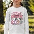 Proud Mom Class Of 2038 Retro Kindergarten Back To School Graphic Toddler Long Sleeve Tee