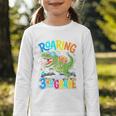 Roaring Into 3rd Grade Back To School Dinosaurus T-Rex Premium Tri-Blend Graphic Toddler Long Sleeve Tee