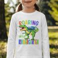 Roaring Into Kindergarten DinosaurRex Back To School Boys Performance Graphic Toddler Long Sleeve Tee Roaring Into Kindergarten DinosaurRex Back To School Boys Performance Graphic Toddler Long Sleeve Tee