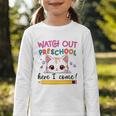 Watch Out Preschool Here I Come Girls Back To School Performance Graphic Toddler Long Sleeve Tee Watch Out Preschool Here I Come Girls Back To School Performance Graphic Toddler Long Sleeve Tee