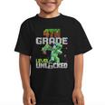 4th Grade Level Unlocked Back To School Pixel Game Graphic Kid T-Shirt