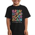 Back To School First Day Of School Bruh Here We Go Again Bro Graphic Kid T-Shirt