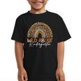 Back To School Wild About Kindergarten Leopard Rainbow Graphic Kid T-Shirt Back To School Wild About Kindergarten Leopard Rainbow Graphic Kid T-Shirt