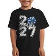 Class Of 2027 Cheer Blue Senior 2027 Back To School Graphic Kid T-Shirt