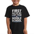 First Day Of My Last Year In Middle School Back To School Graphic Kid T-Shirt First Day Of My Last Year In Middle School Back To School Graphic Kid T-Shirt