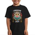 Librarian Lady Library Cute Owl Back To School Women Girls Graphic Kid T-Shirt Librarian Lady Library Cute Owl Back To School Women Girls Graphic Kid T-Shirt