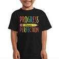 Motivational Quotes Back To School Progress Over Perfection Graphic Kid T-Shirt Motivational Quotes Back To School Progress Over Perfection Graphic Kid T-Shirt