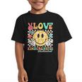 Peace Love Kindergarten Smile Face Back To School Girls Kids Graphic Kid T-Shirt Peace Love Kindergarten Smile Face Back To School Girls Kids Graphic Kid T-Shirt