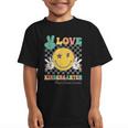 Peace Love Kindergarten Smile Face Hippie Back To School Graphic Kid T-Shirt