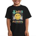 Peace Love Preschool Smile Face Back To School PRESCHOOL Graphic Kid T-Shirt