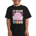 Pink 4th Grade Vibes Smile Face Back To School Fourth Grade Graphic Kid T-Shirt