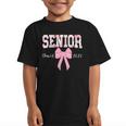 Senior 2027 Floral Pink Bow Back To School Class Of 2027 Graphic Kid T-Shirt Senior 2027 Floral Pink Bow Back To School Class Of 2027 Graphic Kid T-Shirt