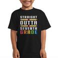 Straight Outta Seventh Grade Graduation Fun Back To School Graphic Kid T-Shirt