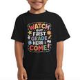 Watch Out First Grade Here I Come Back To School Learner Graphic Kid T-Shirt