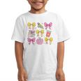 Apple Coquette Bow Books First Day Of School Back To School Graphic Kid T-Shirt Apple Coquette Bow Books First Day Of School Back To School Graphic Kid T-Shirt