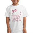Back To School Cute Pink Coquette Girls Hello Second Grade Graphic Kid T-Shirt Back To School Cute Pink Coquette Girls Hello Second Grade Graphic Kid T-Shirt