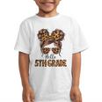 Hello 5th Grade Messy Hair Bun Girl Back To School First Day Graphic Kid T-Shirt Hello 5th Grade Messy Hair Bun Girl Back To School First Day Graphic Kid T-Shirt