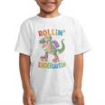 T Rex Rollin Into Kindergarten Back To School First Day Boys Graphic Kid T-Shirt T Rex Rollin Into Kindergarten Back To School First Day Boys Graphic Kid T-Shirt