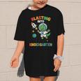 Blasting Into Kindergarten Dinosaur Astronaut Back To School Graphic Kid T-Shirt