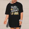 Cute Hello 1st Grade Dinosaur School Back To School Dino Bus Graphic Kid T-Shirt
