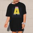 Cute Yellow School Pencil Alphabet Letter A Back To School Graphic Kid T-Shirt Cute Yellow School Pencil Alphabet Letter A Back To School Graphic Kid T-Shirt