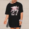Girls Class Of 2027 Back To School Senior 2027 Coquette Bow Graphic Kid T-Shirt Girls Class Of 2027 Back To School Senior 2027 Coquette Bow Graphic Kid T-Shirt