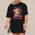 Hello Preschool Cute Highland Cow Lover Back To School Graphic Kid T-Shirt Hello Preschool Cute Highland Cow Lover Back To School Graphic Kid T-Shirt