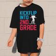 Kickflip Into 2nd Grade Skateboard Lover Back To School Graphic Kid T-Shirt