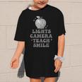 Lights Camera Teach Smile Disco-Ball Back To School Outfit Graphic Kid T-Shirt Lights Camera Teach Smile Disco-Ball Back To School Outfit Graphic Kid T-Shirt