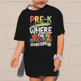 Pre-K Where The Adventure Begins First Day & Back To School Graphic Kid T-Shirt Pre-K Where The Adventure Begins First Day & Back To School Graphic Kid T-Shirt