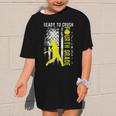 Ready To Crush Fourth Grade Softball USA Flag Back To School Graphic Kid T-Shirt