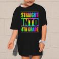 Straight Into 4th Grade Fourth Grade Back To School Graphic Kid T-Shirt