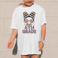 Hello 4th Grade Messy Bun Hair Back To School Girls Graphic Kid T-Shirt Hello 4th Grade Messy Bun Hair Back To School Girls Graphic Kid T-Shirt
