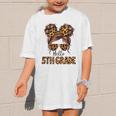 Hello 5th Grade Messy Hair Bun Girl Back To School First Day Graphic Kid T-Shirt Hello 5th Grade Messy Hair Bun Girl Back To School First Day Graphic Kid T-Shirt