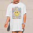 Hello Kindergarten Hippie Smile Face Back To School Graphic Kid T-Shirt Hello Kindergarten Hippie Smile Face Back To School Graphic Kid T-Shirt