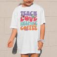 Teach Love Inspire Coffee Cute Teaching Quote Back To School Graphic Kid T-Shirt