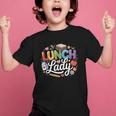 Colorful Lunch Lady Appreciation Retro Back To School Graphic Kid T-Shirt