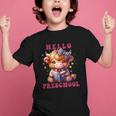 Hello Preschool Cute Highland Cow Lover Back To School Graphic Kid T-Shirt Hello Preschool Cute Highland Cow Lover Back To School Graphic Kid T-Shirt